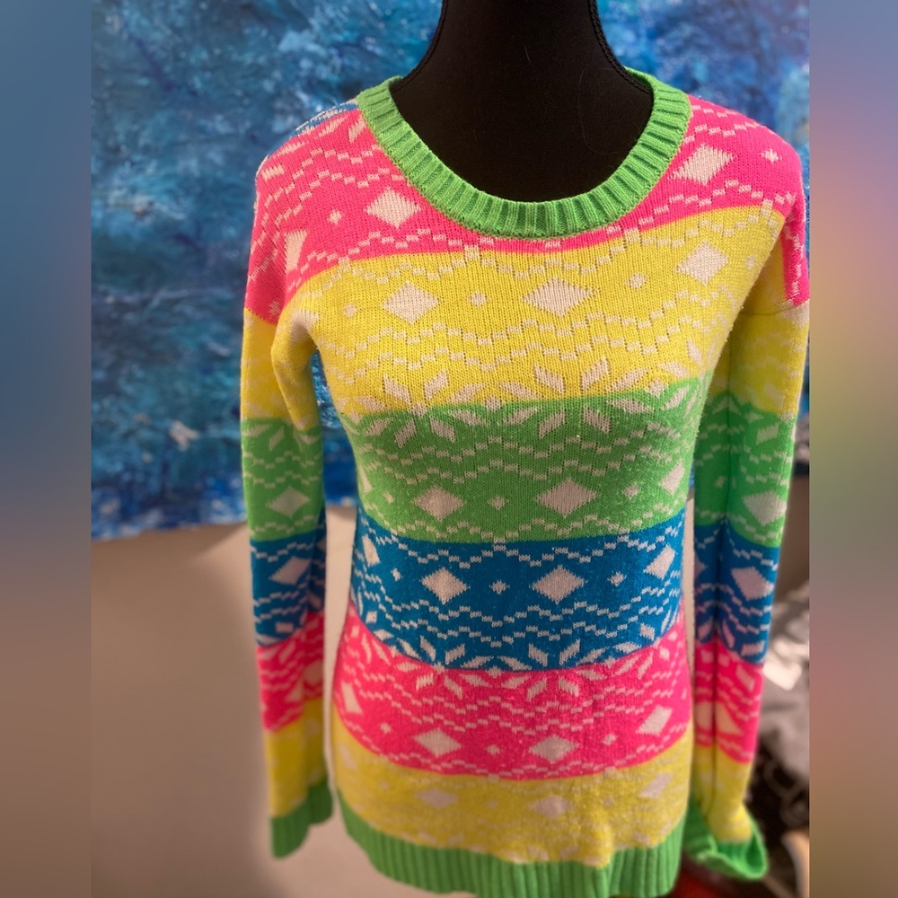 Highlighter patterned sweater